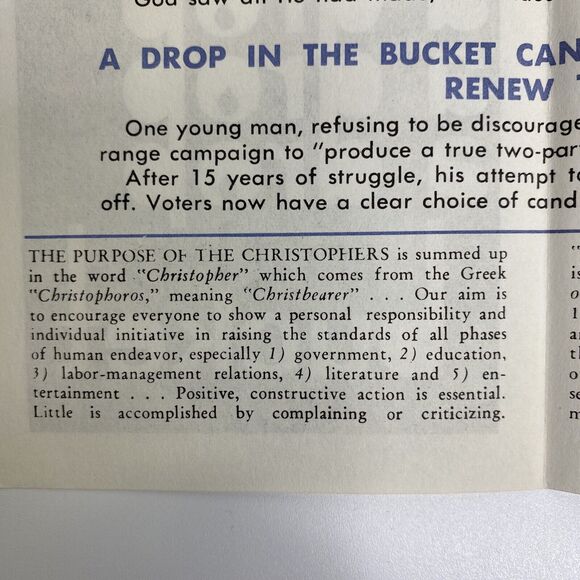 Vtg Jan Feb 1970 Christopher News Notes Pamphlet A Drop In The Bucket Political - Picture 7 of 11